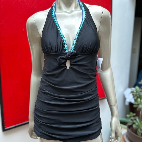 Jessica Simpson retro style one piece Swimdress S RETAIL $98 - Picture 4 of 13